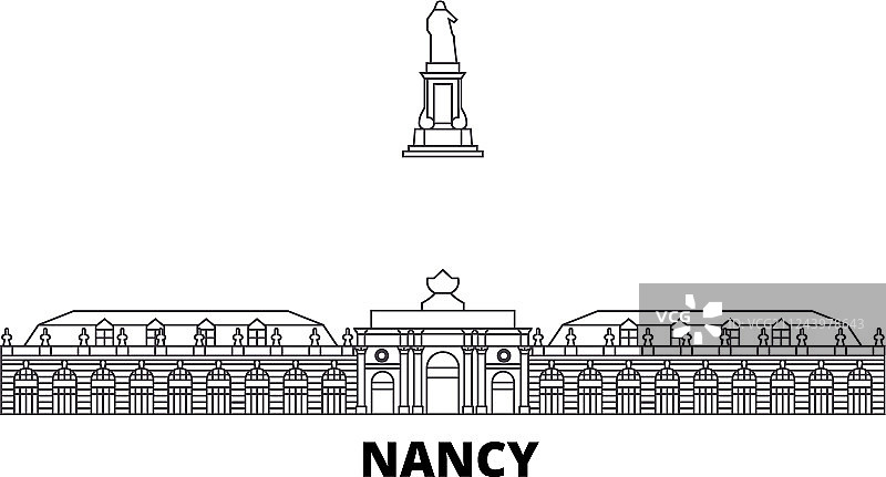 法国南锡地标城市天际线图片素材