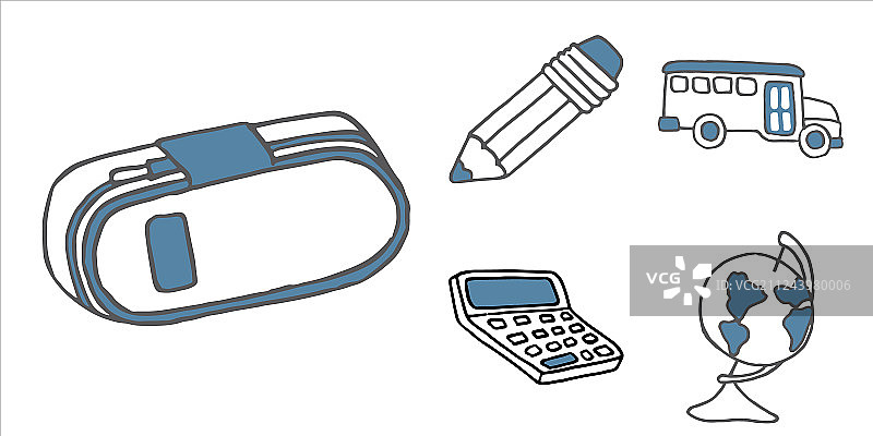 手绘风格图标集图片素材