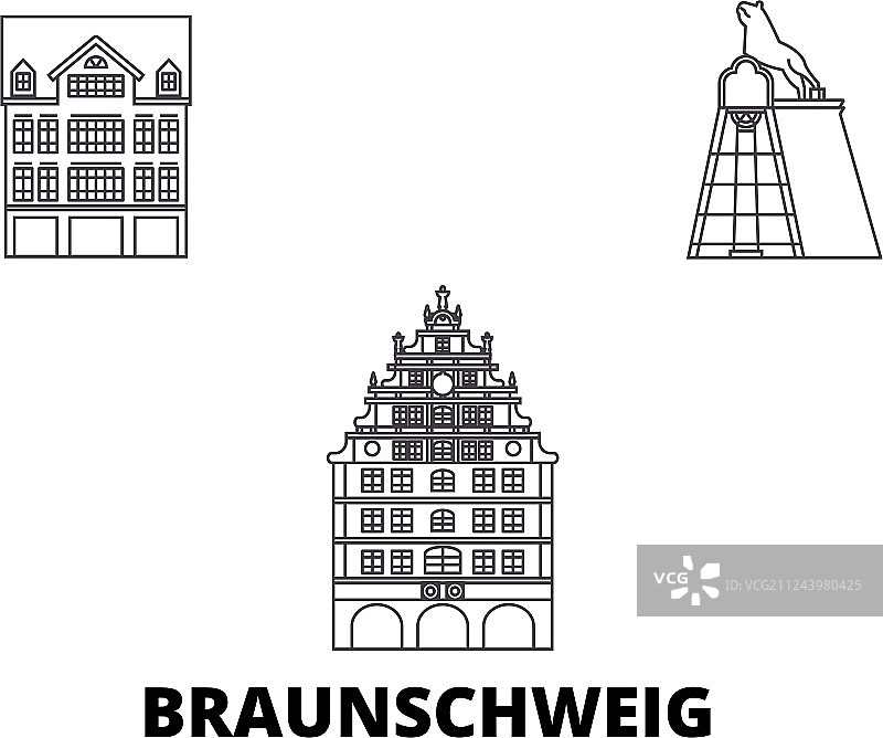 德国不伦瑞克城市天际线图片素材