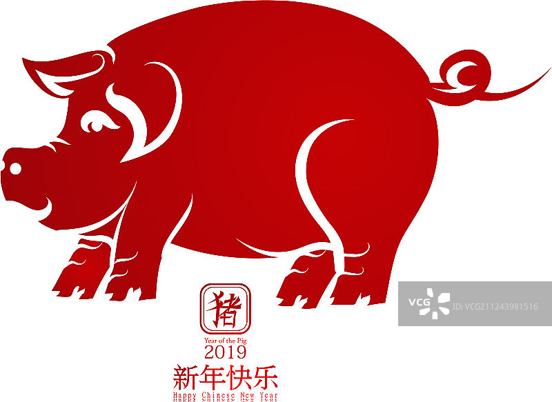 2019年猪年新年快乐图片素材