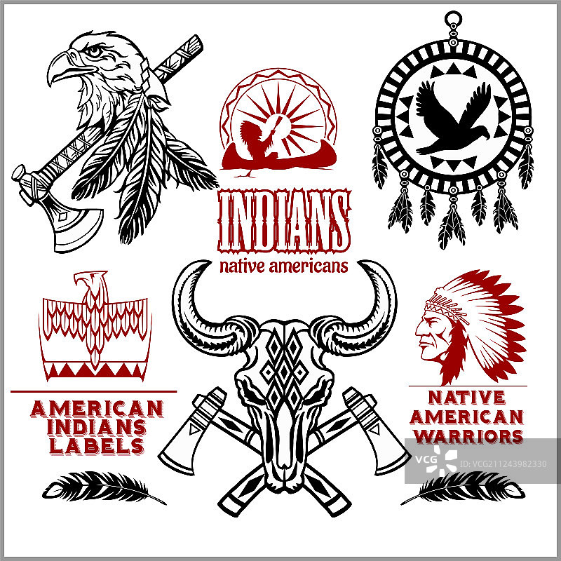 美国西部印第安元素设计图片素材