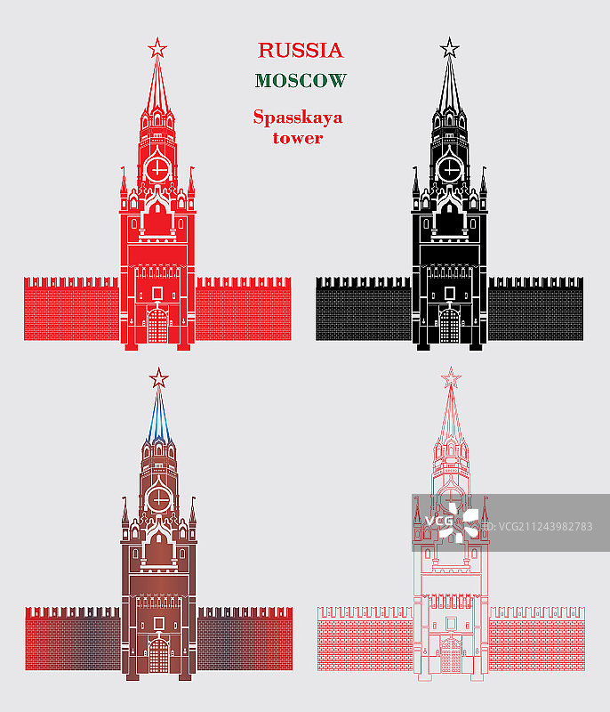莫斯科克里姆林宫斯帕斯卡娅塔图片素材