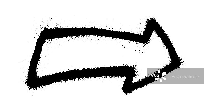 白色背景上的黑色涂鸦箭头图片素材