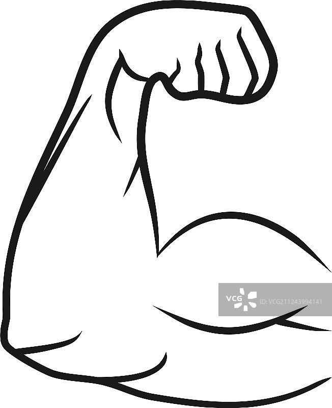 二头肌线条风格扁平设计图片素材