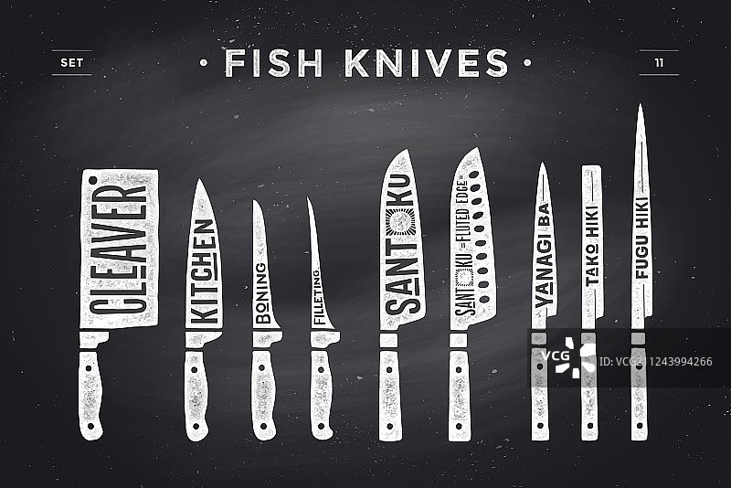 鱼刀切割海报屠夫图图片素材