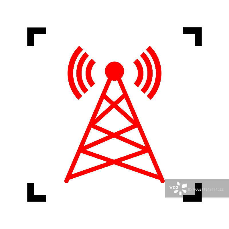 红色天线图标图片素材