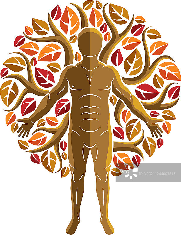 健壮男人自画像图片素材