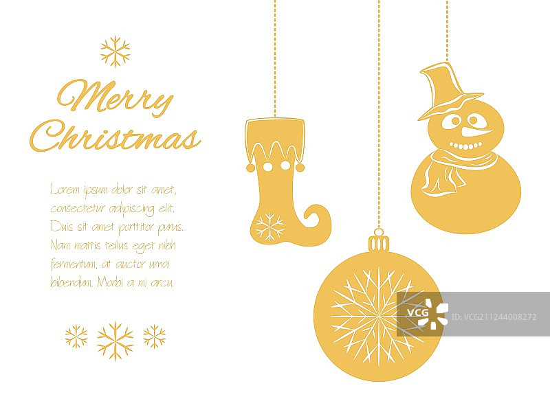 戴帽子和围巾的雪人圣诞吊坠图片素材