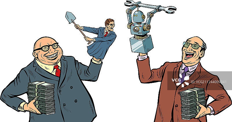 人与机器人的职场博弈图片素材