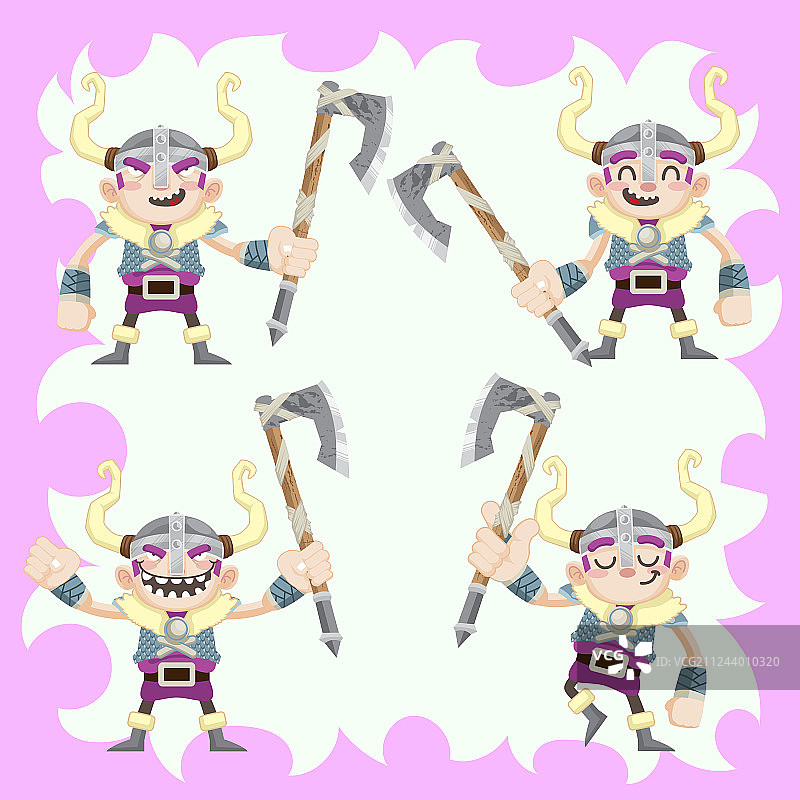 可爱的维京人套装图片素材