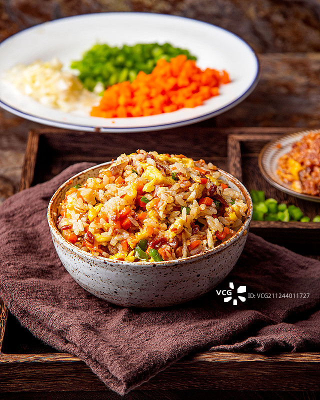 叉烧炒饭图片素材