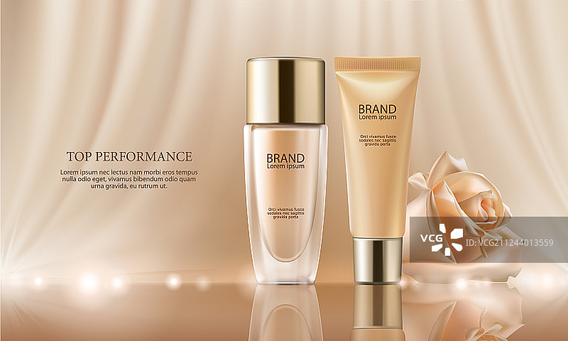 优雅包装中的不脱色化妆品图片素材