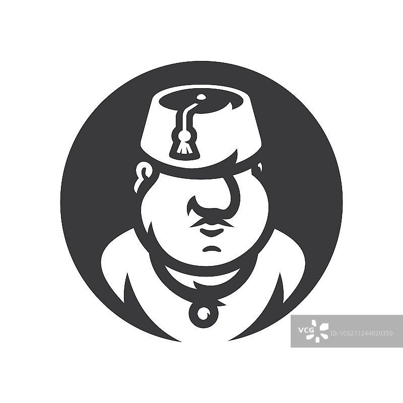 戴着土耳其毡帽的男子剪影图片素材