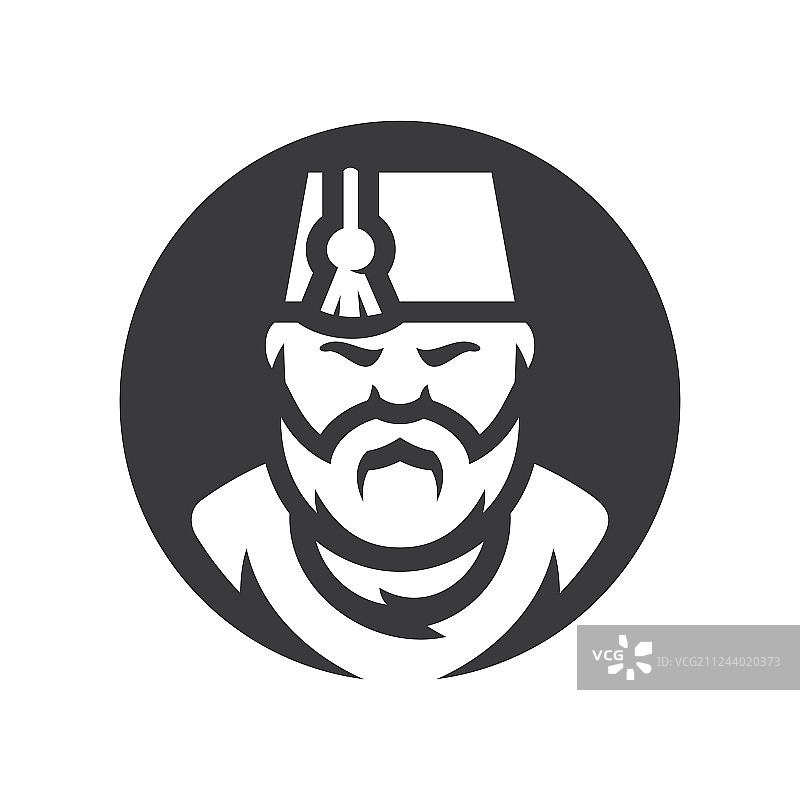 戴着土耳其毡帽的男子剪影图片素材