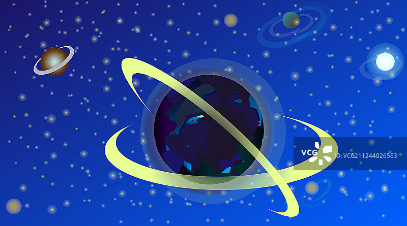 行星和恒星背景的展览空间图片素材