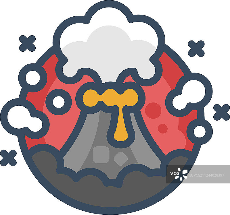 火山喷发线条颜色图片素材