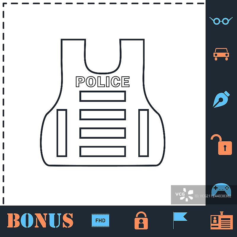 防弹背心图标图片素材