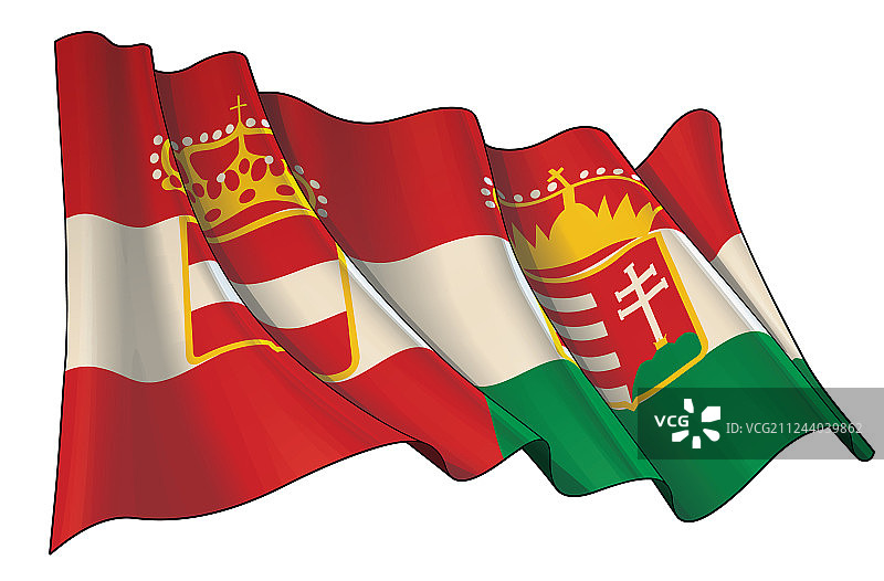 挥舞的奥匈帝国旗帜图片素材