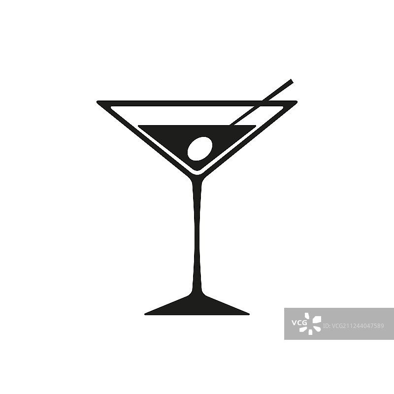 白色背景上的马提尼图标图片素材