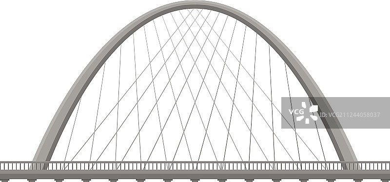 白色背景上的金属桥梁图片素材