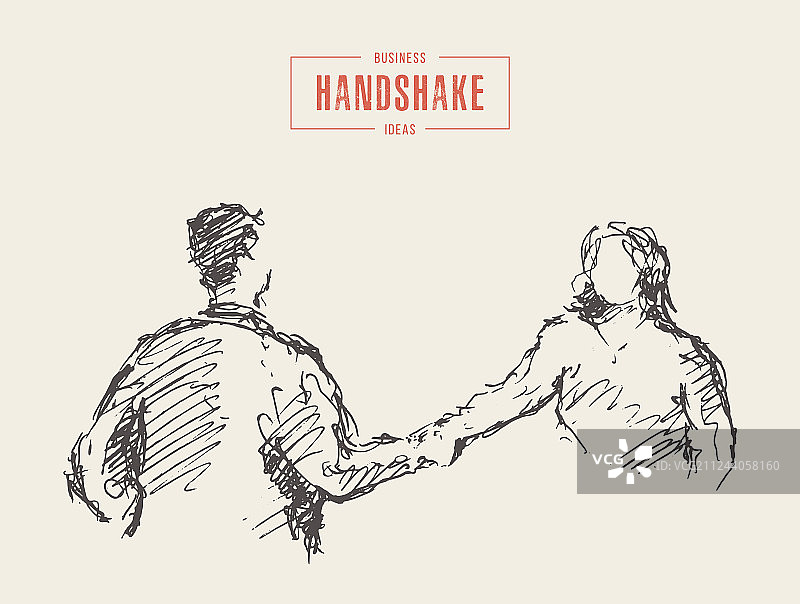 商务会议：男女握手场景图片素材