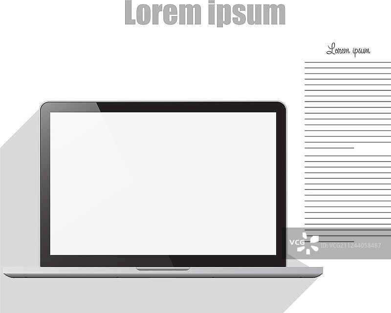 扁平风格笔记本电脑设计科技模板图片素材