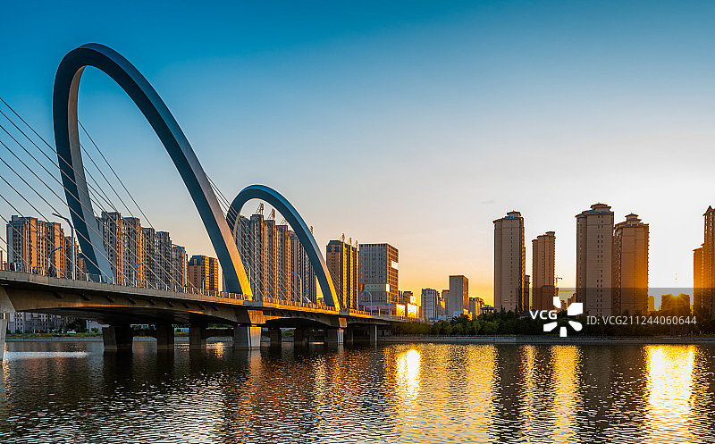 山西省大同市南环桥夕阳图片素材