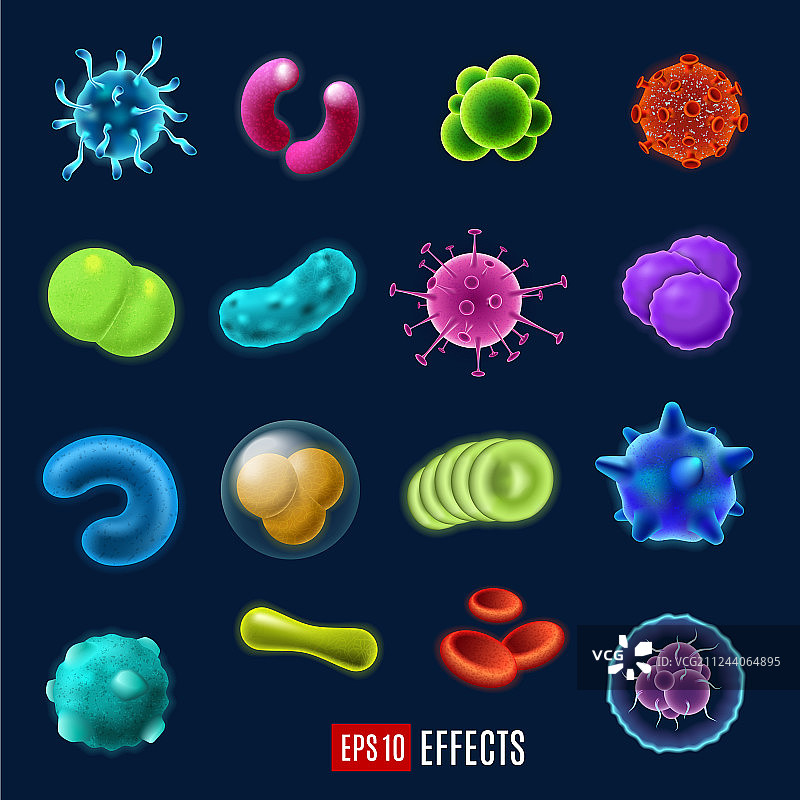 细菌、病毒和微生物图片素材