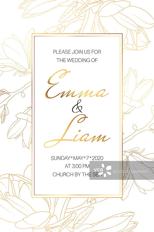 婚礼结婚活动邀请卡模板图片素材