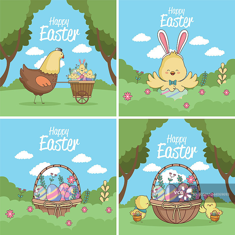 复活节快乐贺卡合集图片素材