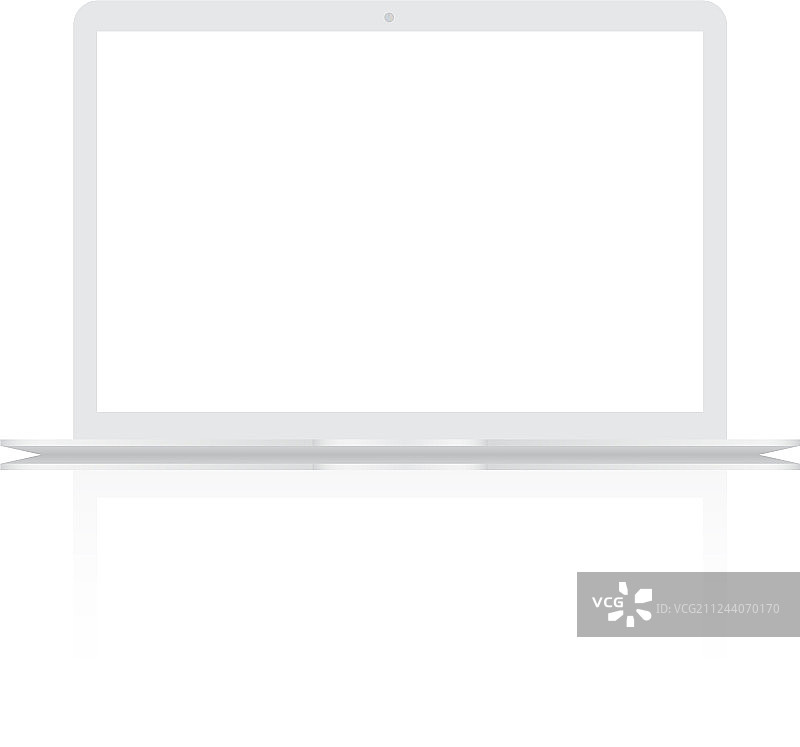 带白色屏幕样机的笔记本电脑图片素材