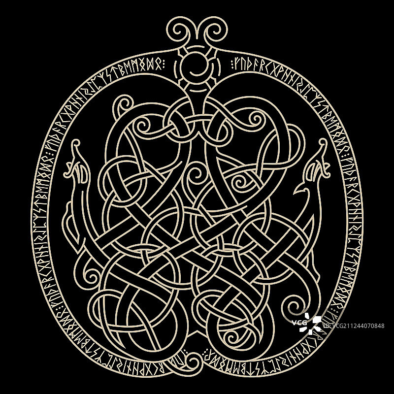 凯尔特风格的古代装饰龙图片素材