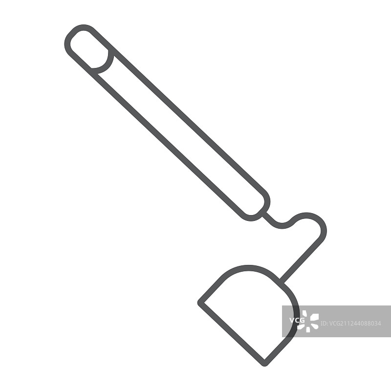 锄头细线条图标：农业设备图片素材