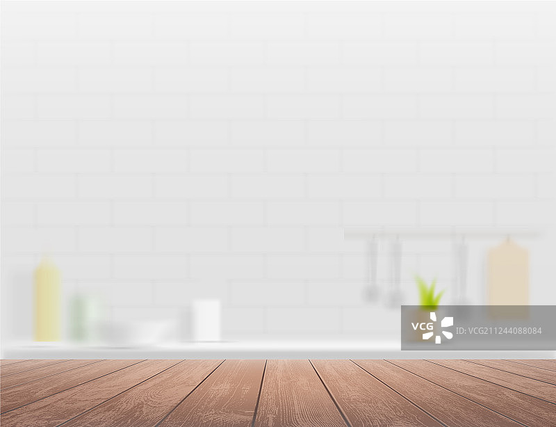 厨房背景中的木桌图片素材