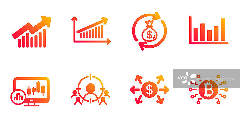 需求曲线、货币兑换和烛台图图片素材