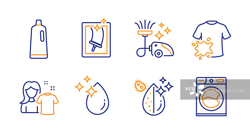 真空吸尘器清洁窗户和污水图片素材