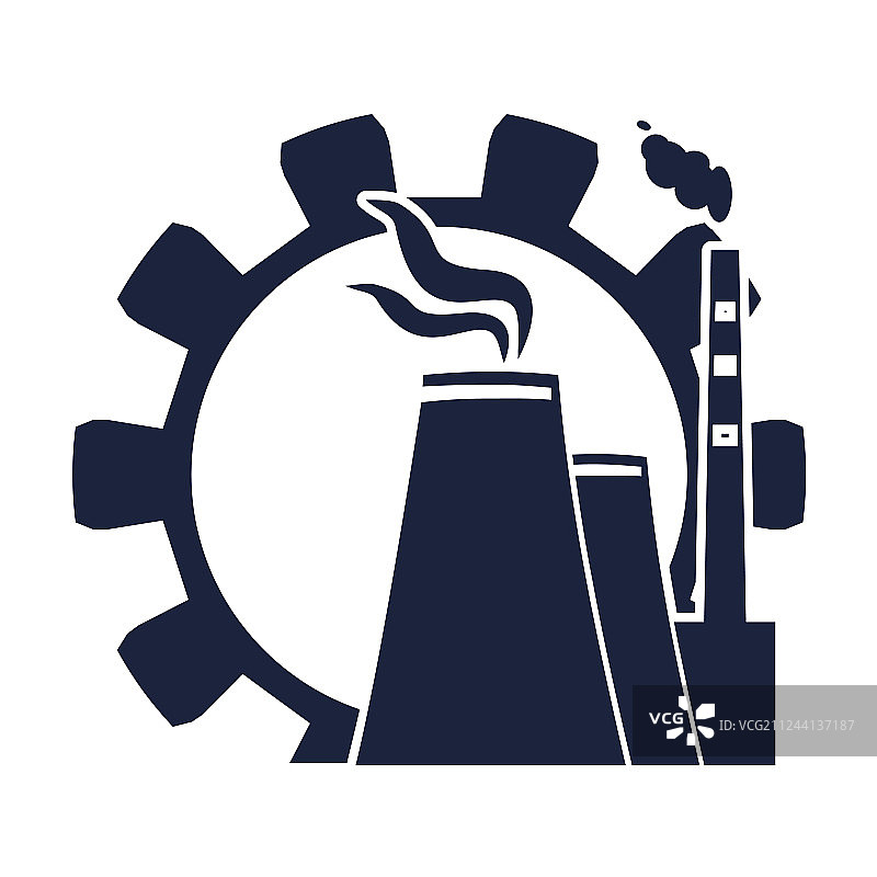 原子站和齿轮图标图片素材