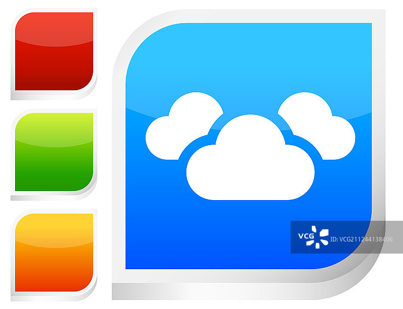 带有3朵云的蒸汽湿度天气图标图片素材