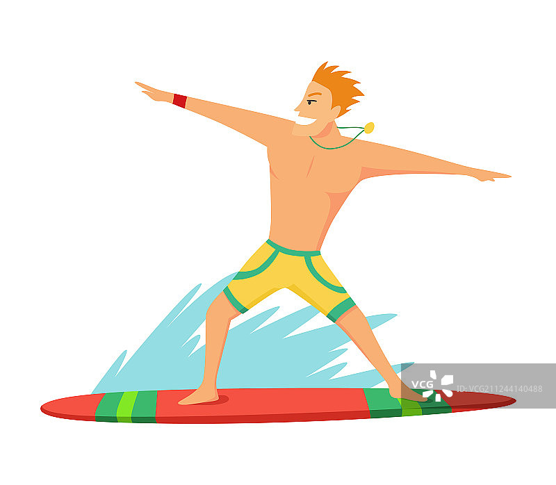 年轻冲浪者在海中冲浪图片素材