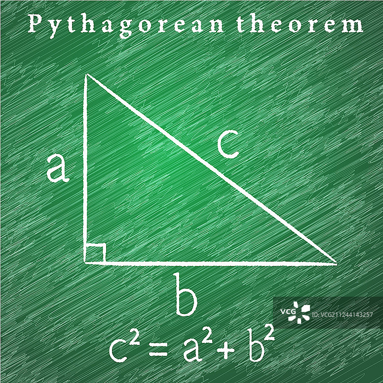 黑板上的三角形勾股定理图片素材