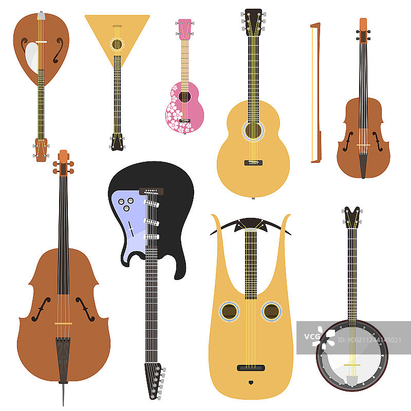 古典弦乐器套装图片素材