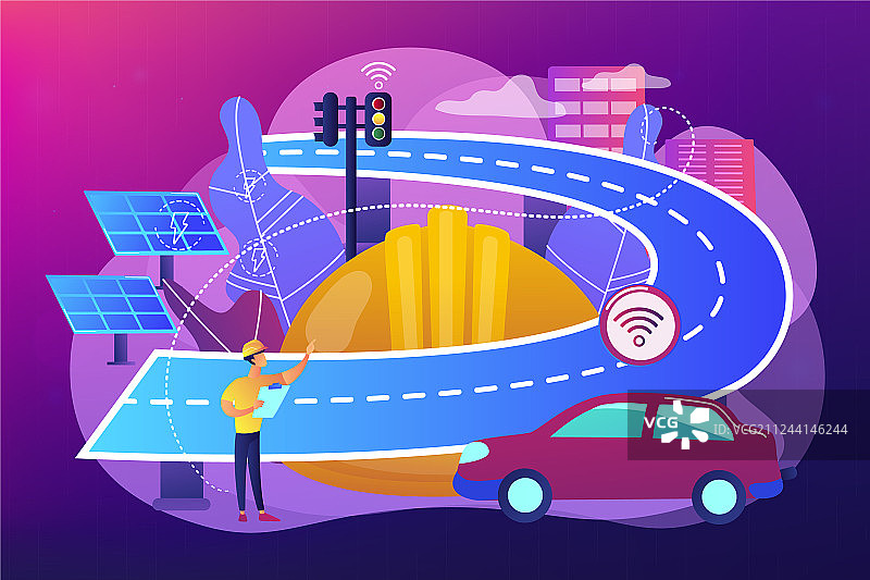 智能道路建设概念图片素材