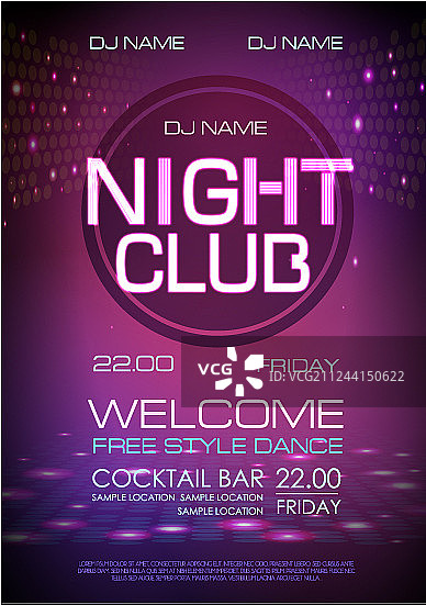 迪斯科抽象背景霓虹灯夜总会图片素材