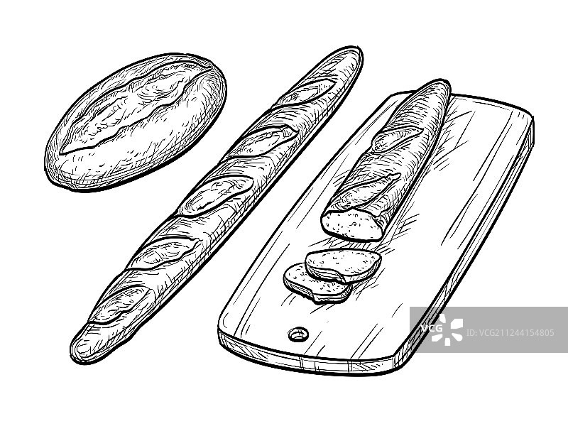 法棍与乡村面包图片素材