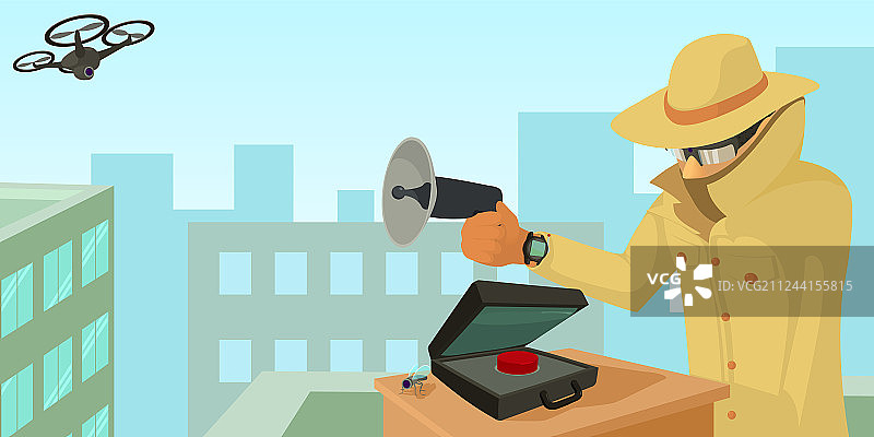 卡通风格间谍安全横幅图片素材