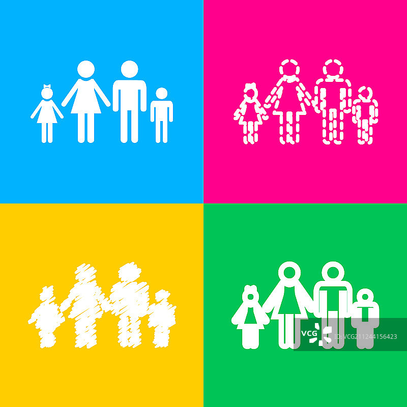 四种风格的家庭标志图标图片素材