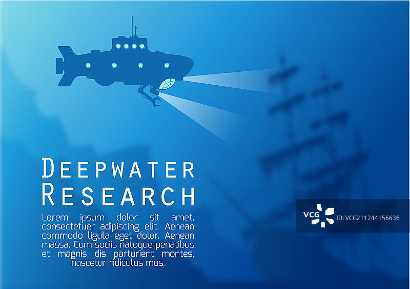 潜艇的模糊水下背景图片素材