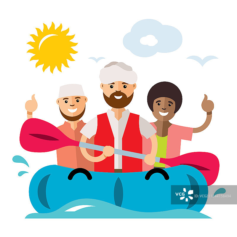 难民乘船非法移民矢量图图片素材