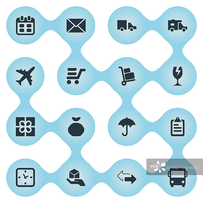 简约配送图标合集图片素材