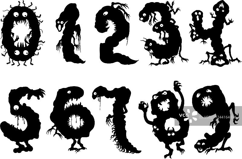 怪物数字组合图片素材